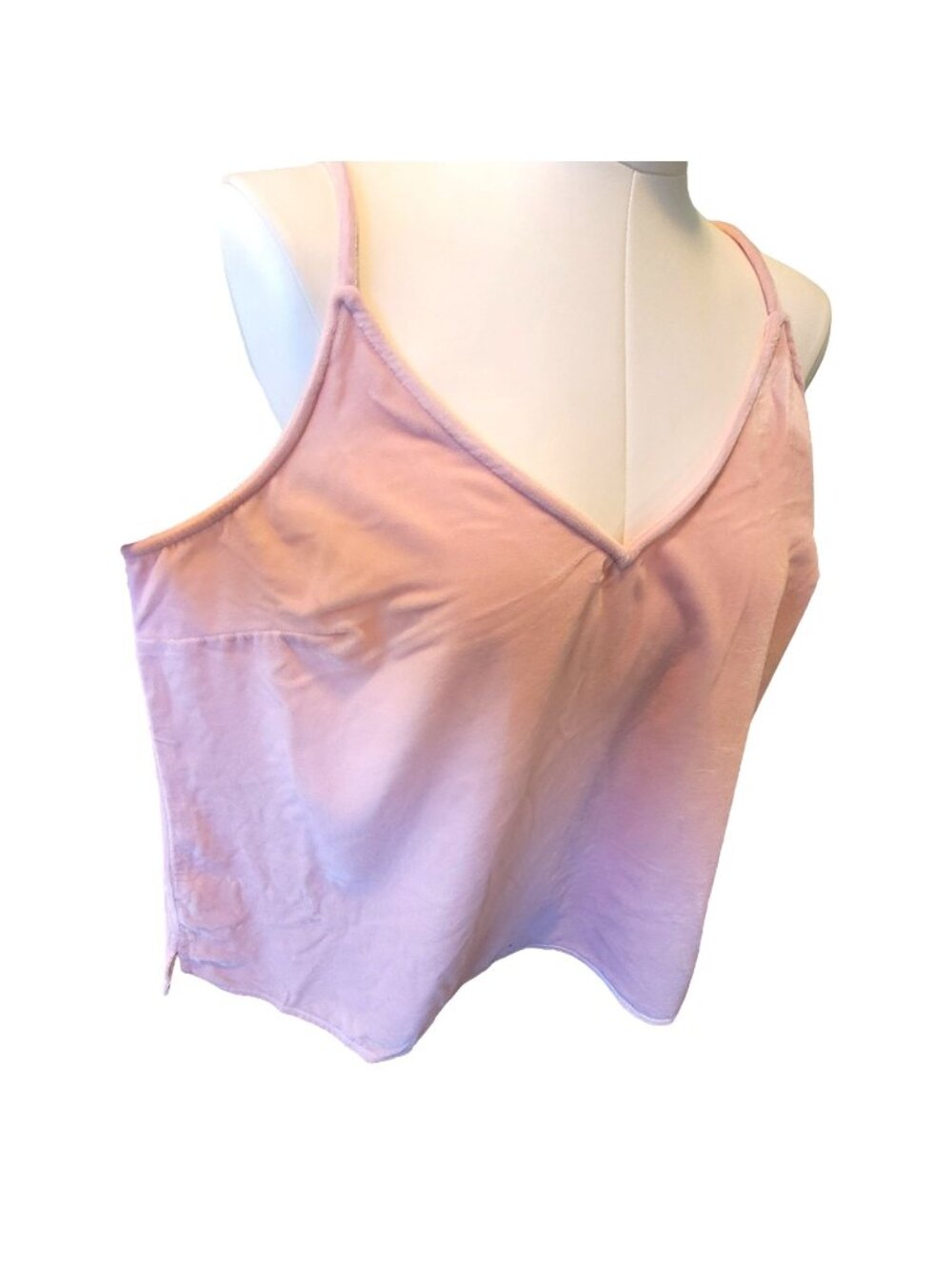 Old Navy Pink Tank Top V-Neck Womans Velour Size L Soft Feel NWT JJ2130